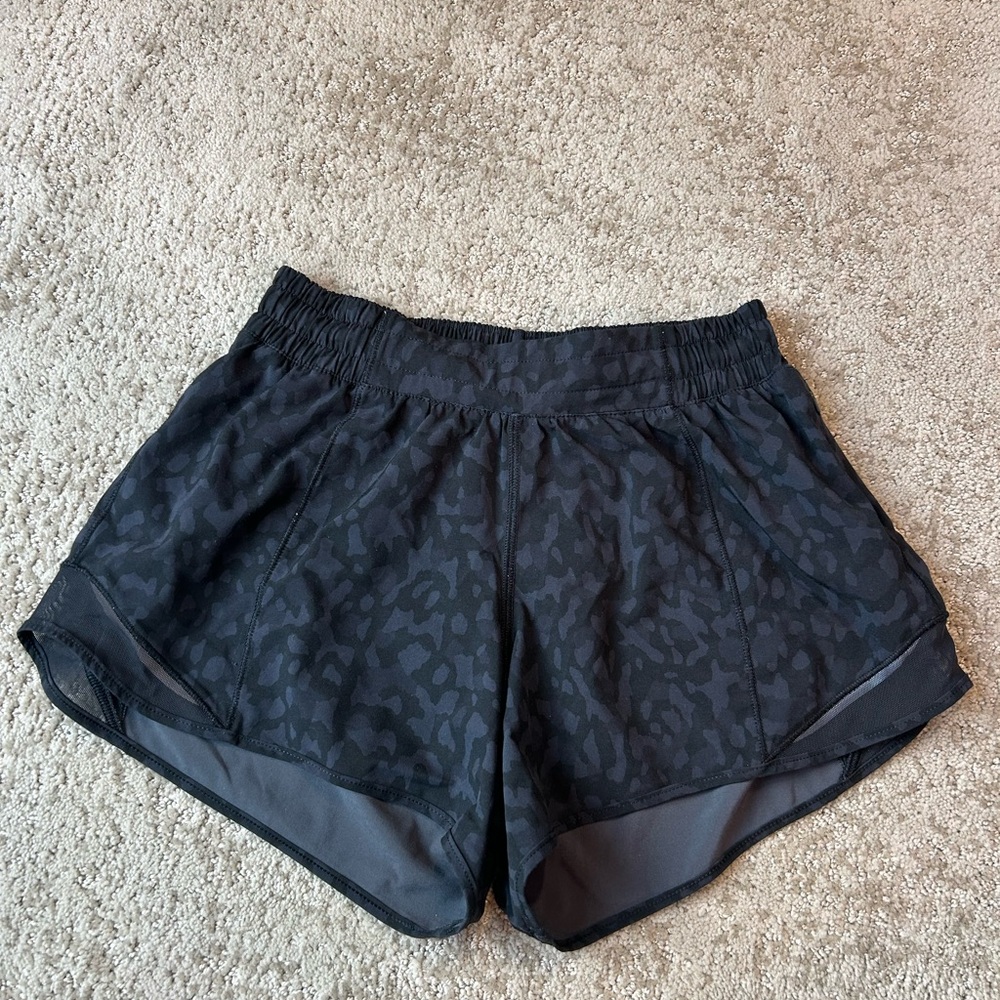 Lululemon Black Patterned Athletic Shorts